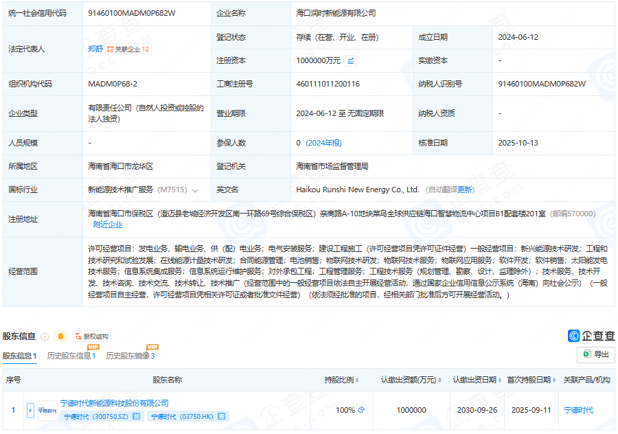 海口潤時新能源有限公司