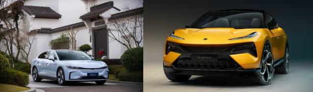 東風(fēng)嵐圖追光（左）與吉利路特斯ELETRE（右）是2023年備受市場關(guān)注的“明星”車型